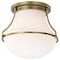 Nuvo Valdora 1-Light Flush Mount 10 in. Natural Brass White Opal Glass 60/7860 - alternate 3